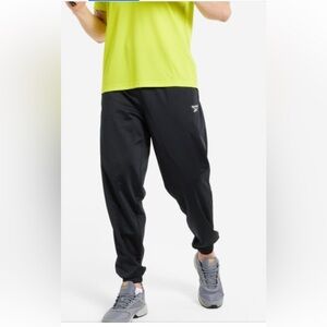 NWT-reebok-S-black-Identity Vector, elastic waist, drawstring, knit track paint.